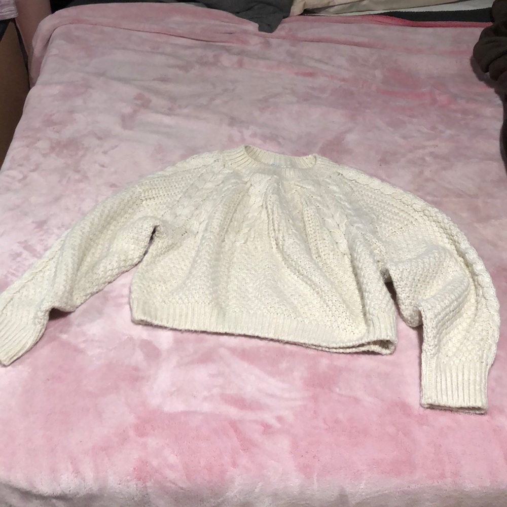 Topshop white cropped sweater